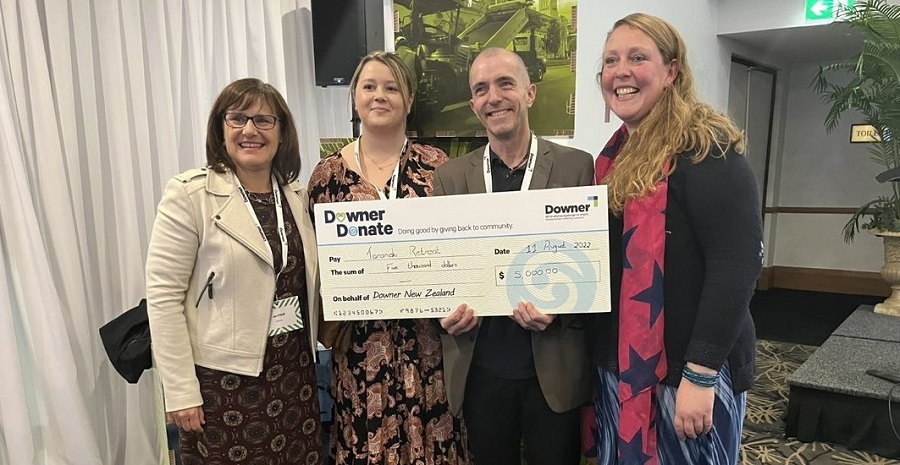 Downer Donate - winners announced for new community fund Taranaki retreat winners awarded their funding by Downer team