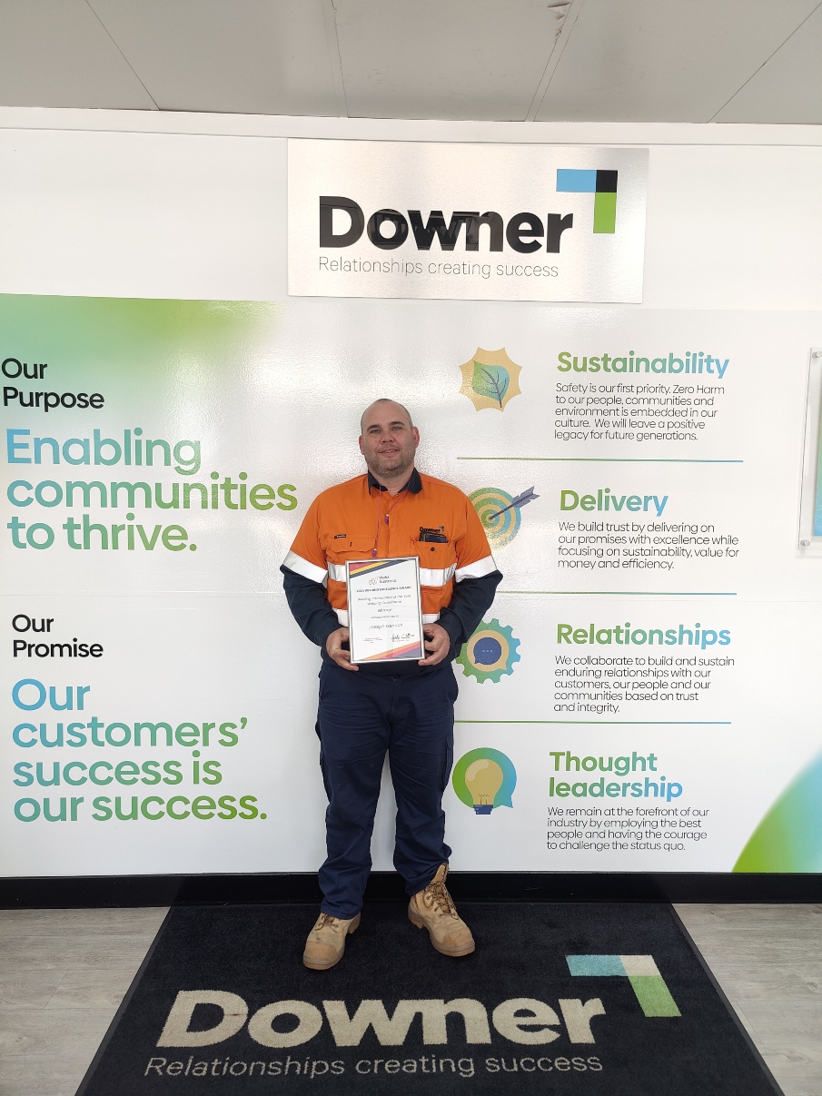 Downer has the Welding Coordinator of the Year Downer has the Welding Coordinator of the Year