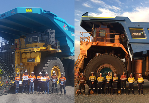 Painting trucks blue for mental health