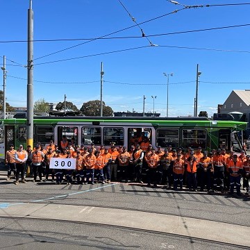 7News celebrate the 300th refurbished tram